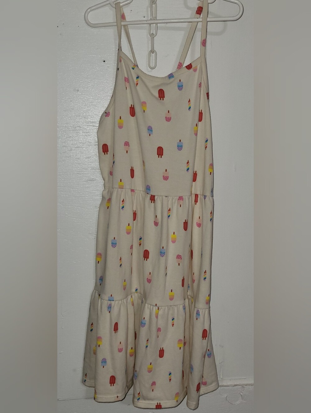 Girls' Cream Ice Cream & Popsicle Print Sundress AH43